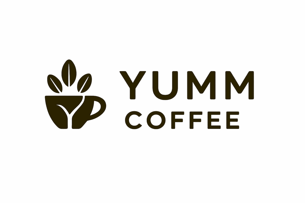 Yumm coffee dark logo transparent background