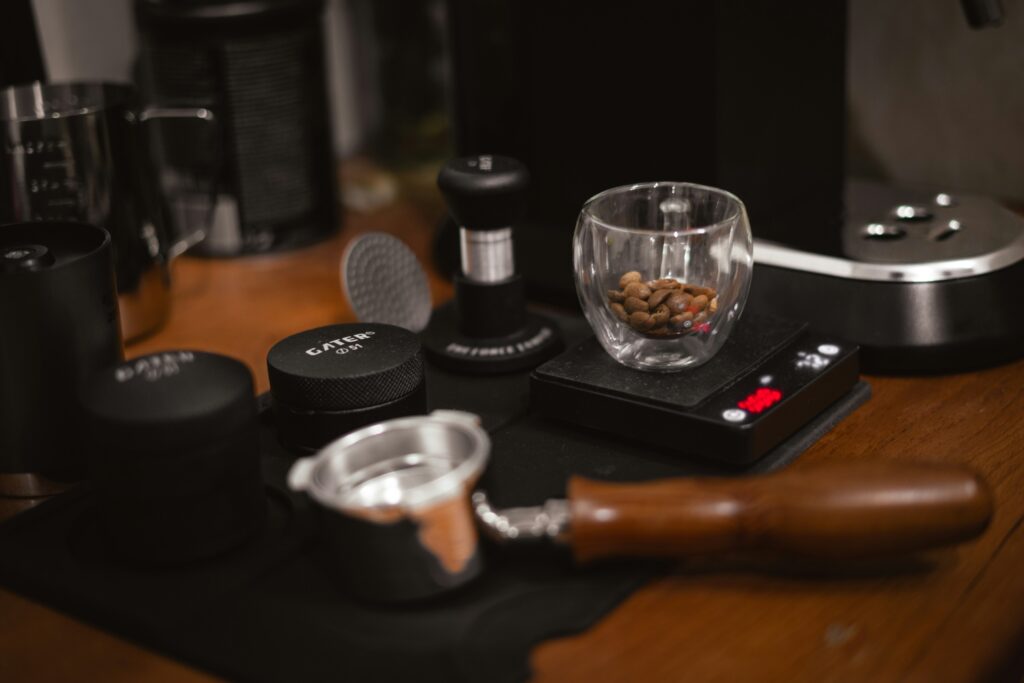 Home coffee counter with accessories